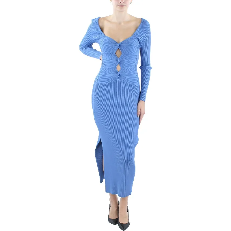 Cult Gaia Womens Melissa Ribbed  Midi Dress