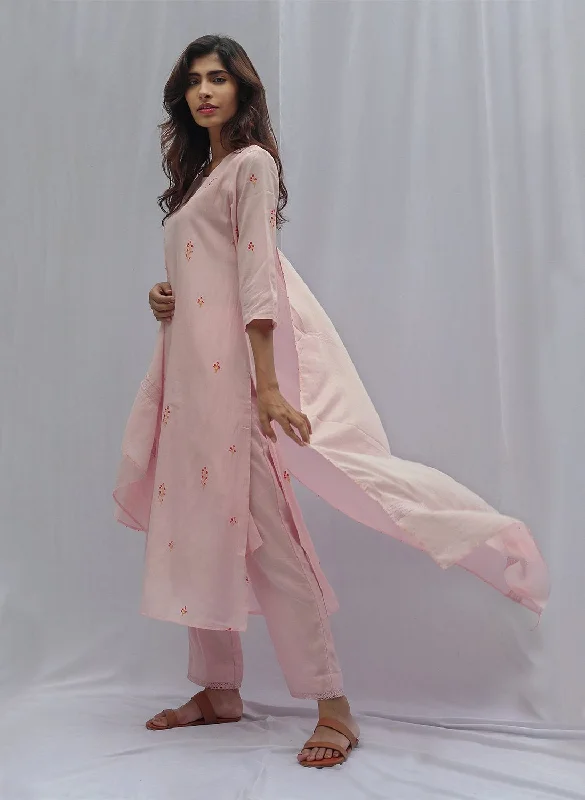 Women's Catherine Kurta with Pants and Dupatta - The Burnt Soul