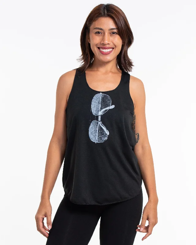 Womens Sunglasses Tank Top in Black