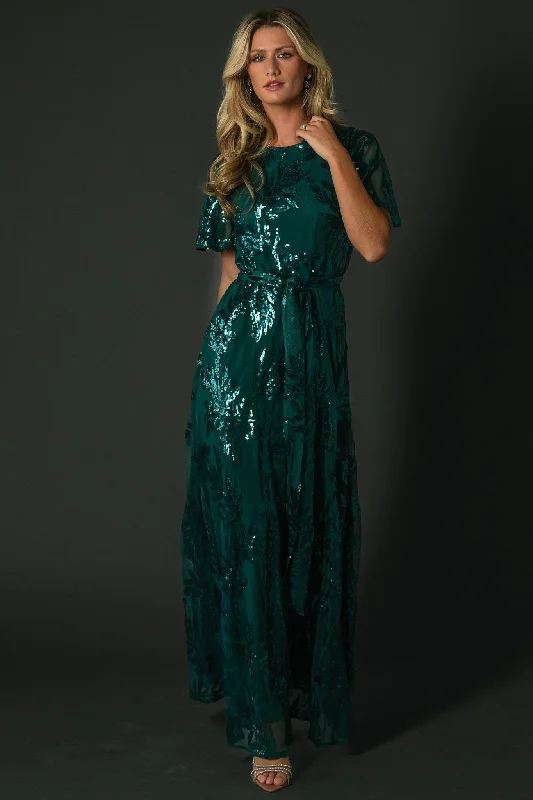 Muse Sequin Maxi Dress | Emerald