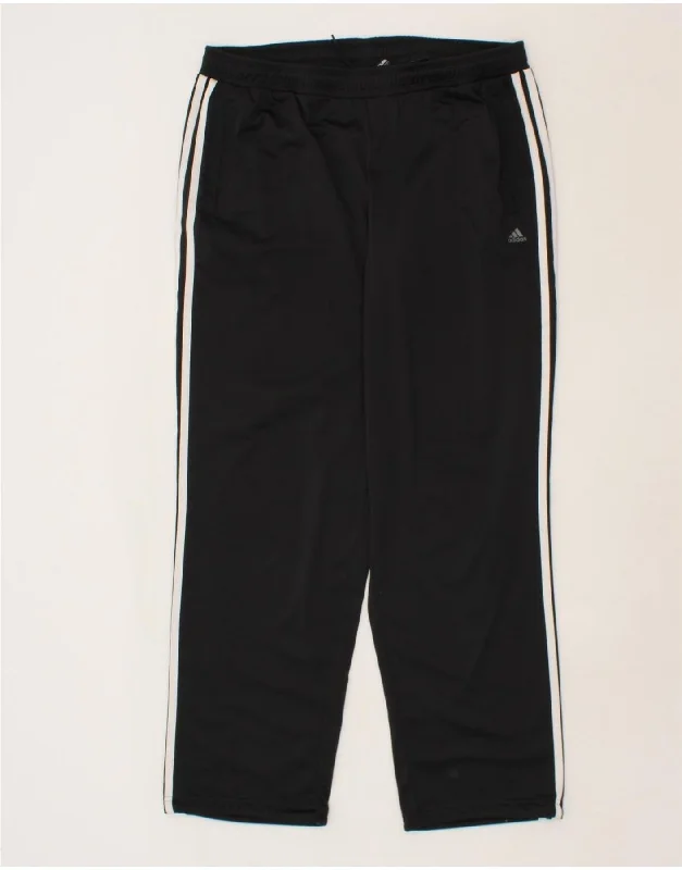 ADIDAS Womens Climalite Tracksuit Trousers UK 16/18 Large Black Polyester