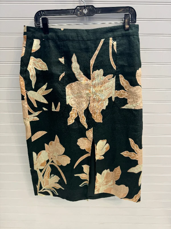 Skirt Midi By Reiss In Floral Print, Size: 10