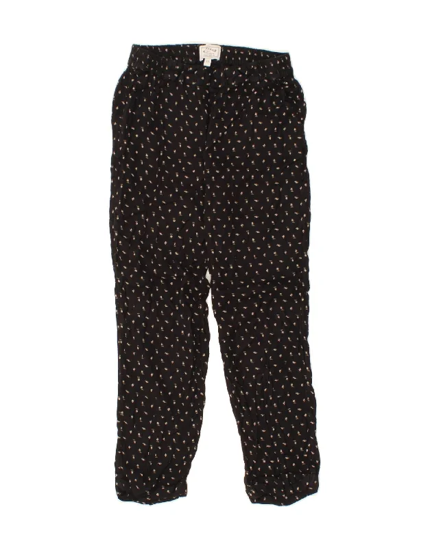 FAT FACE Womens Tracksuit Trousers UK 10 Small  Black Floral Viscose