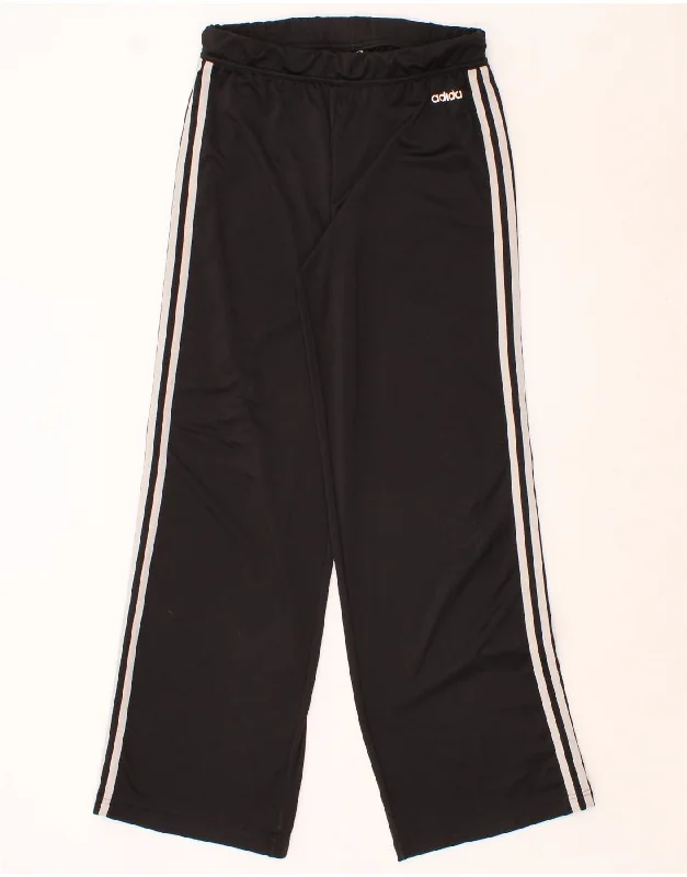 ADIDAS Womens Tracksuit Trousers UK 12/14 Medium Black Polyester