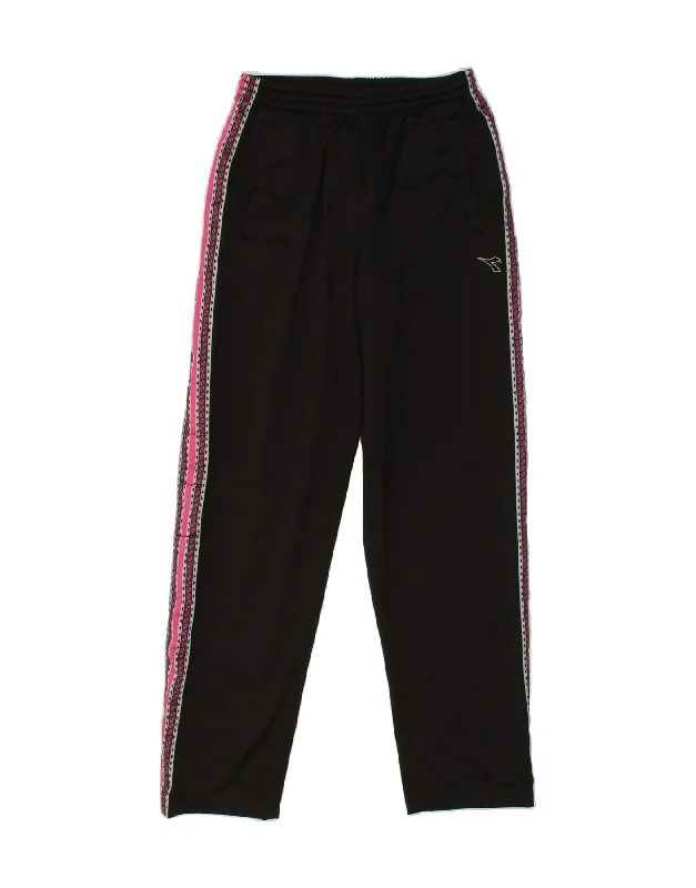 DIADORA Womens Tracksuit Trousers UK 12 Medium Black Polyester