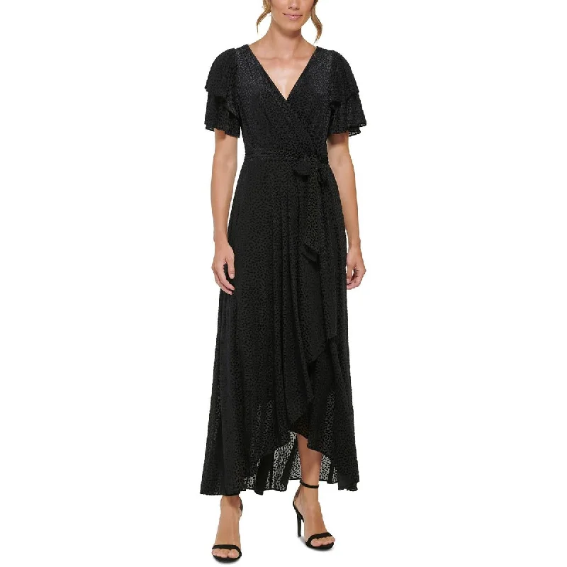 DKNY Womens Velvet Burnout Maxi Dress