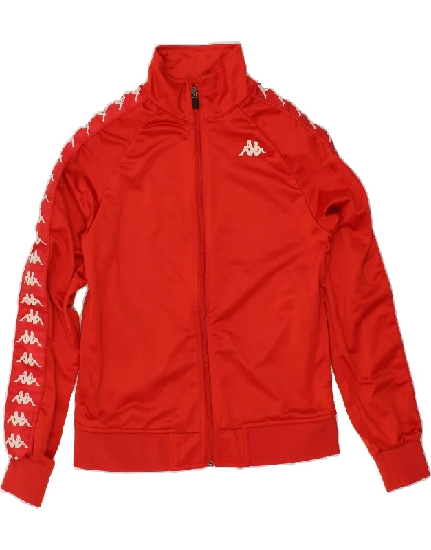 KAPPA Womens Tracksuit Top Jacket UK 6 XS Red Polyester