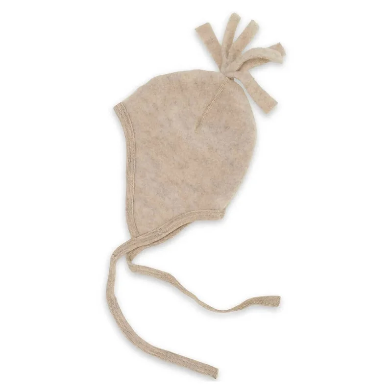 Wool Fleece Baby Hat in Sand Melange by Engel