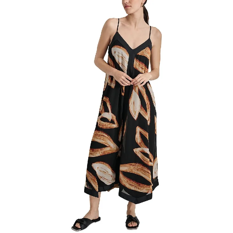 DKNY Womens Adjustable Straps Long Maxi Dress