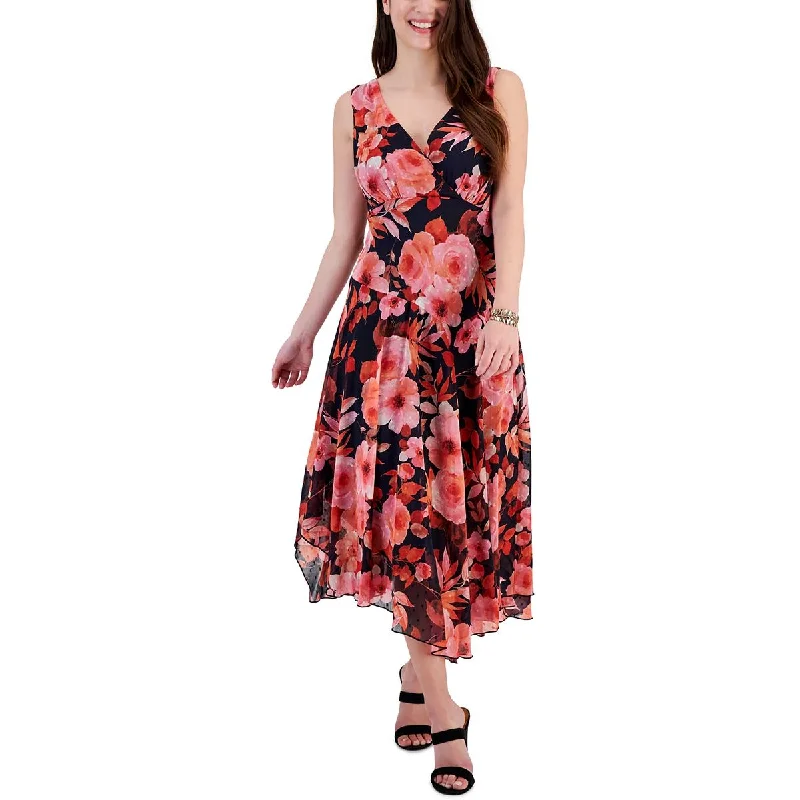 Connected Apparel Womens Floral Print  Maxi Dress