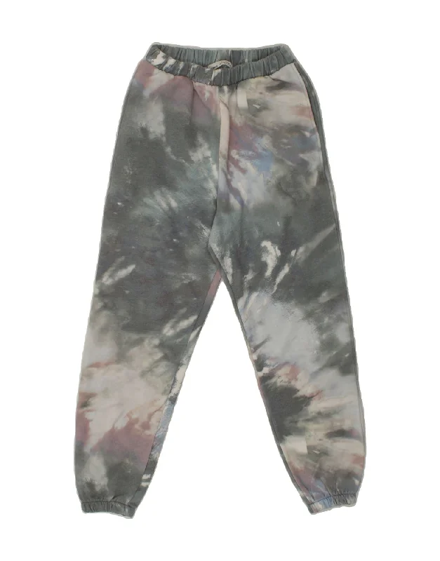 PULL & BEAR Womens Tracksuit Trousers Joggers UK 8 Small Grey Tie Dye