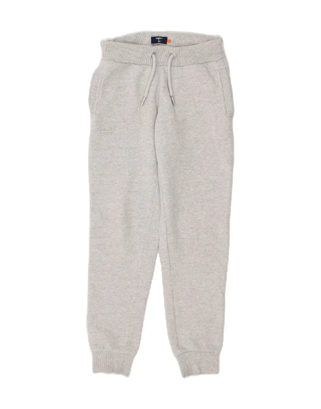 SUPERDRY Womens Tracksuit Trousers Joggers UK 8 Small Grey Cotton