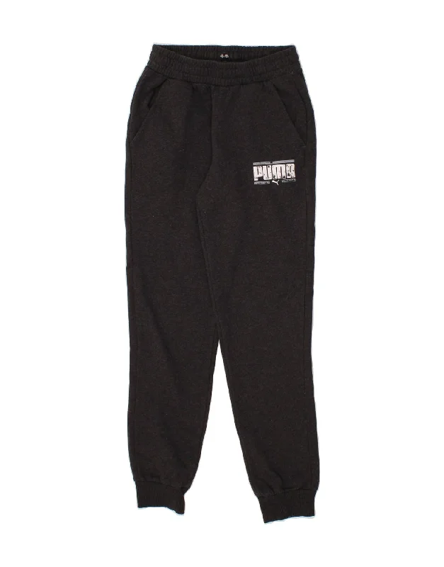 PUMA Womens Graphic Tracksuit Trousers Joggers UK 6 XS Black