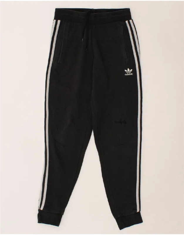 ADIDAS Womens Tracksuit Trousers Joggers UK 12 Medium Black