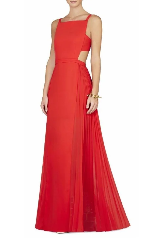 Brielle Sleeveless Side-Pleated Gown