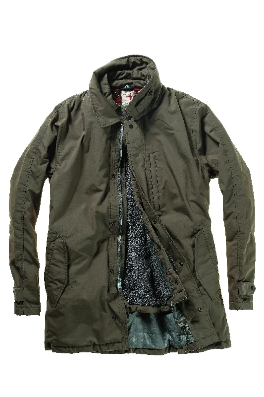 Relwen Dark Army Green 2 in 1 Skiff Trench Jacket