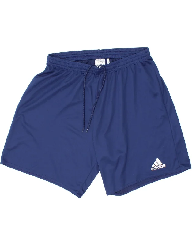 ADIDAS Womens Climalite Sport Shorts UK 14 Large Navy Blue Polyester