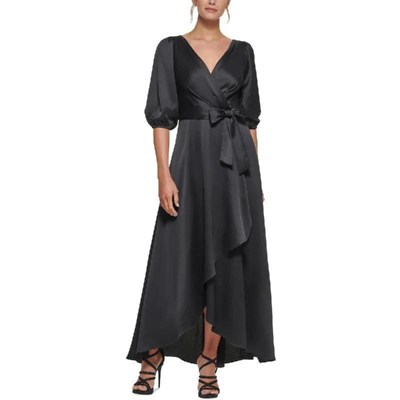 DKNY Womens Midi 3/4 Sleeves Maxi Dress