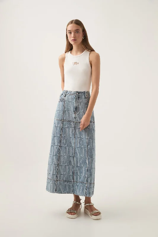 Nostalgia Denim Midi Skirt