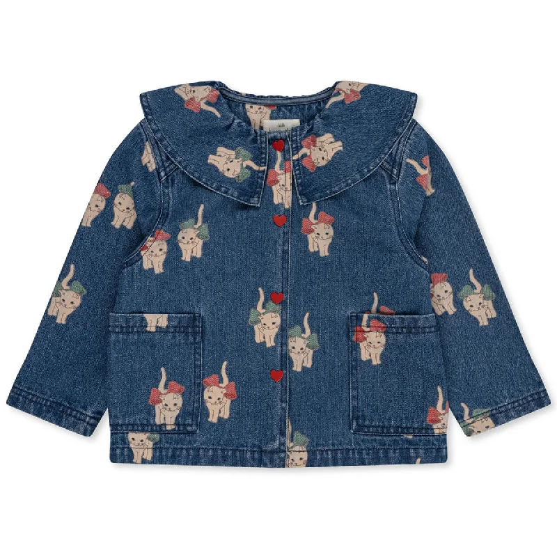 Magot Denim Shirt in Kitty Bow by Konges Sløjd - Last One In Stock - 5-6 Years