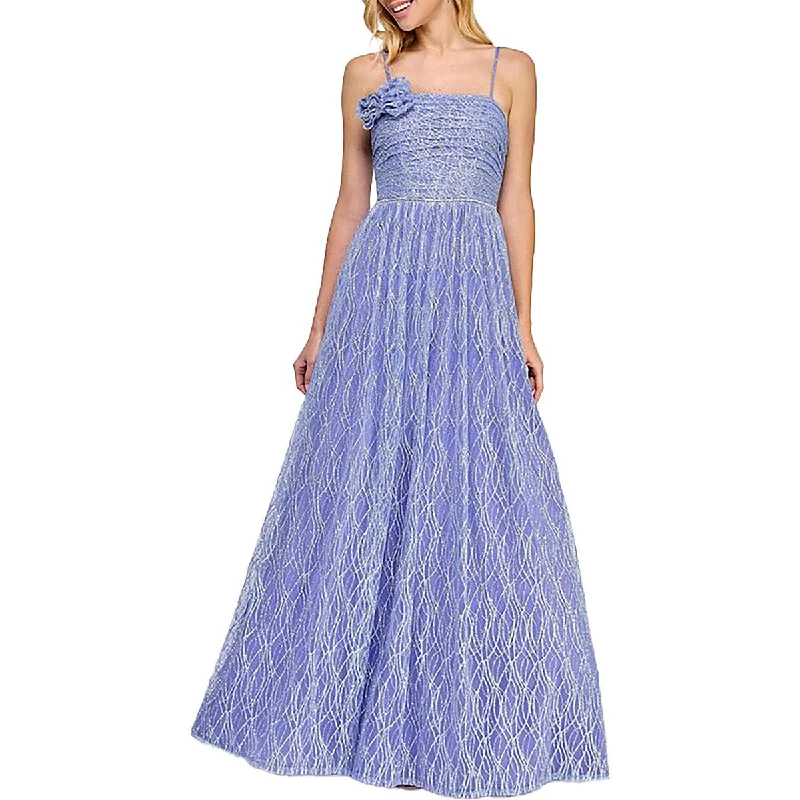 City Studio Womens Juniors Glitter Layered Maxi Dress