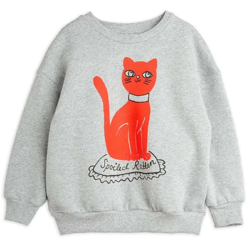 Mini Rodini Grey Melange Cat Sp Sweatshirt