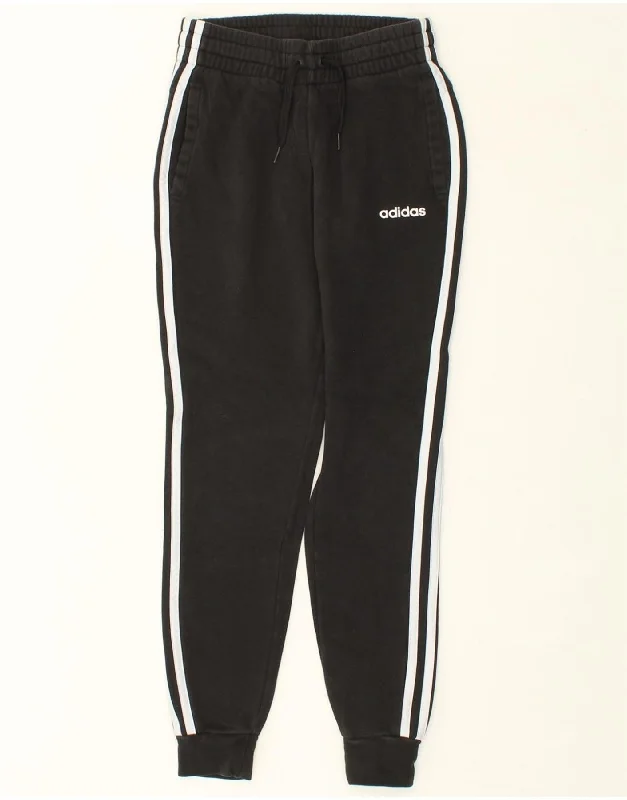 ADIDAS Womens Tracksuit Trousers Joggers UK 0/2 2XS Black Cotton