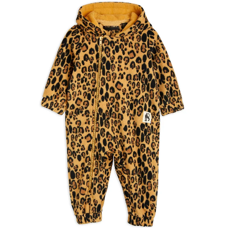 Leopard Fleece Onesie by Mini Rodini