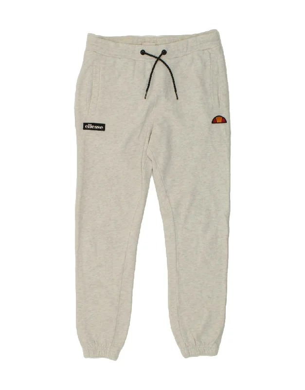 ELLESSE Womens Graphic Tracksuit Trousers Joggers UK 4 XS Grey Cotton