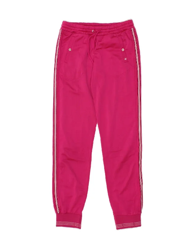 CHAMPION Womens Tracksuit Trousers Joggers UK 14 Medium Pink Polyester