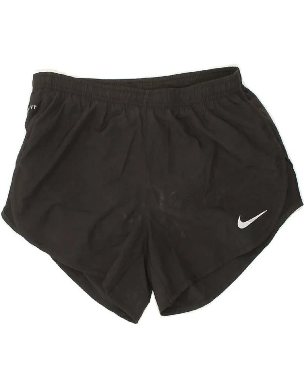 NIKE Womens Dri Fit Sport Shorts UK 6 XS Black Polyester