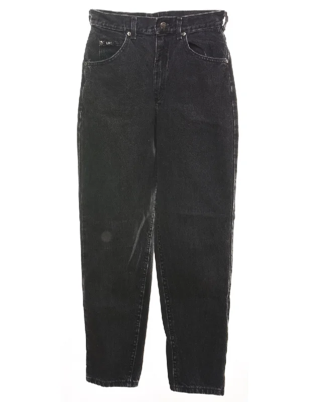 High Waist Black Tapered Lee Jeans - W24 L32