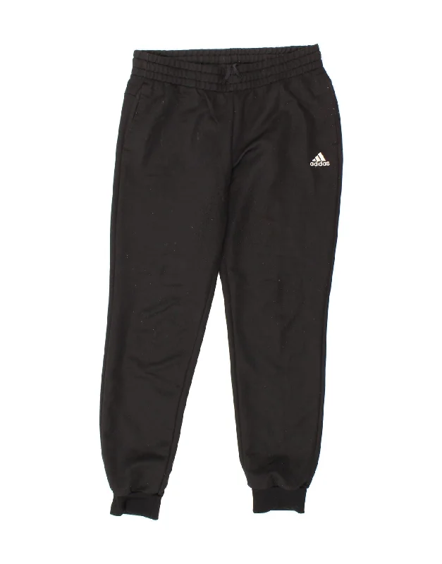 ADIDAS Womens Tracksuit Trousers Joggers UK 12/14 Medium Black Polyester