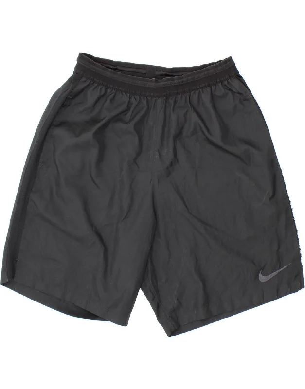 NIKE Womens Dri Fit Sport Shorts UK 14 Large Black Polyester