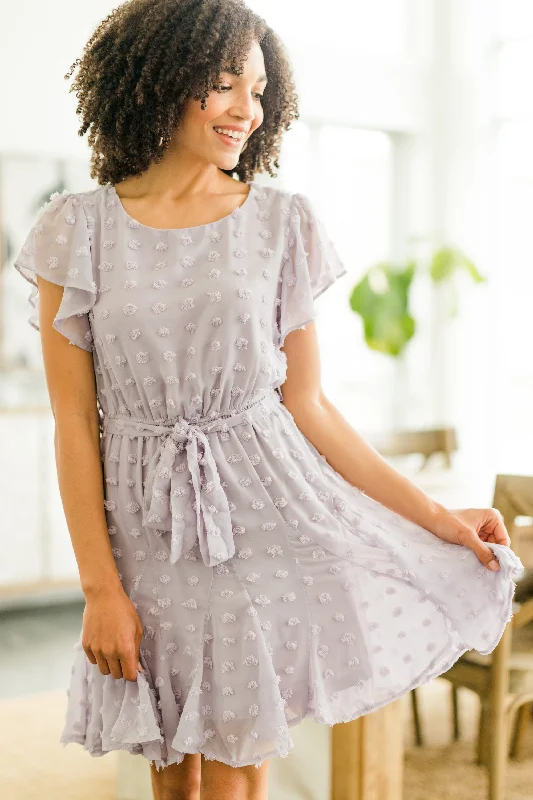 It's Your Choice Lavender Purple Swiss Dot Dress