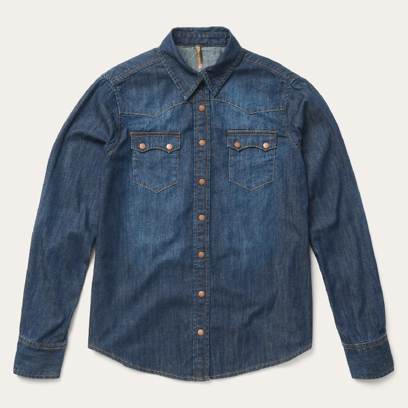 Dark Denim Snap Front Shirt