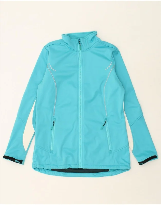 CRIVIT Womens Tracksuit Top Jacket UK 14 Large Turquoise Colourblock