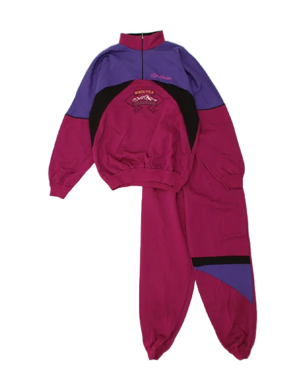 NORTH POLE Womens Graphic Full Tracksuit IT 50 XL Pink Colourblock Acrylic