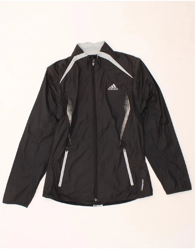 ADIDAS Womens Clima 365 Tracksuit Top Jacket UK 16 Large Black Polyester