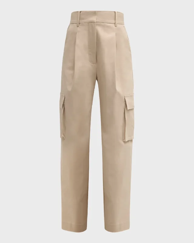 Carita Pleated High-Rise Cargo Trousers