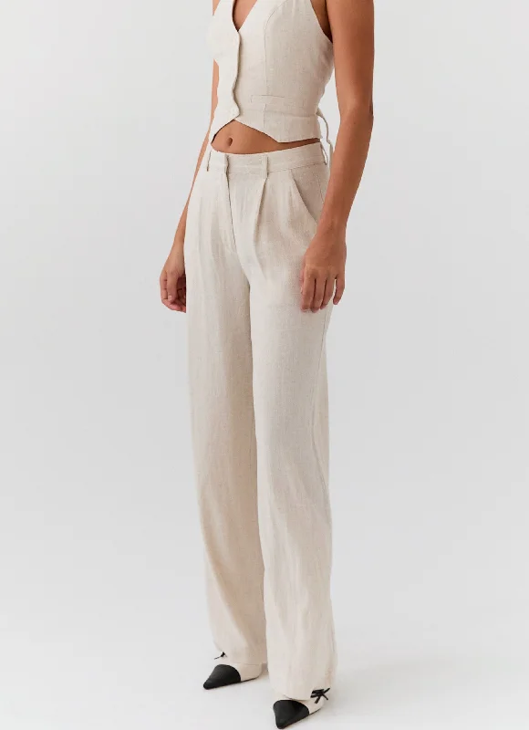 Heatwave Linen Pants - Oatmeal