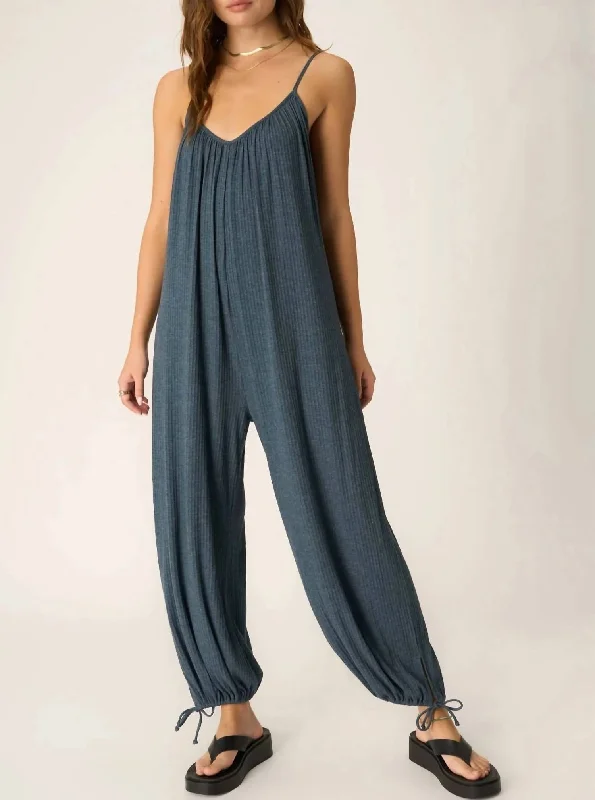 Let's Bounce Jumpsuit In Oceanic Teal