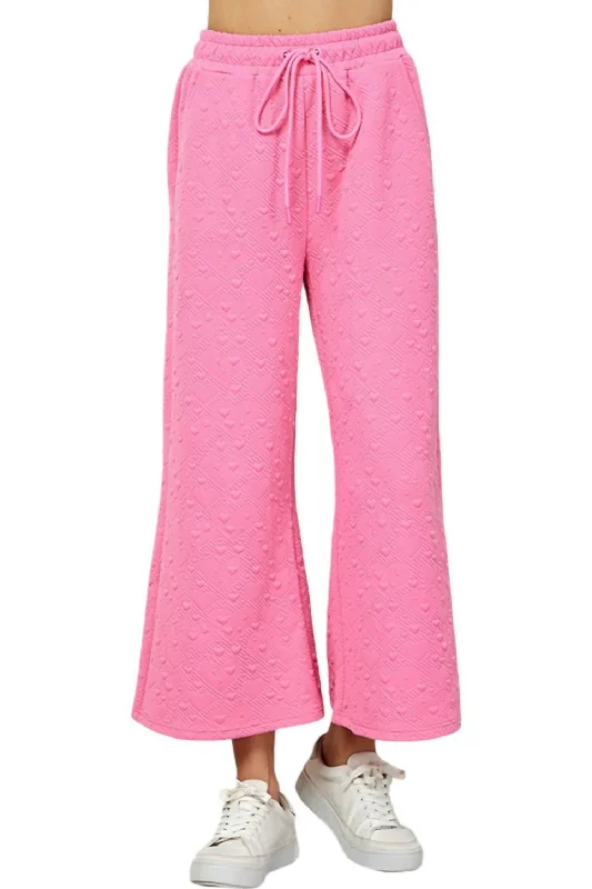 Sweet Anticipation Crop Pants In Pink