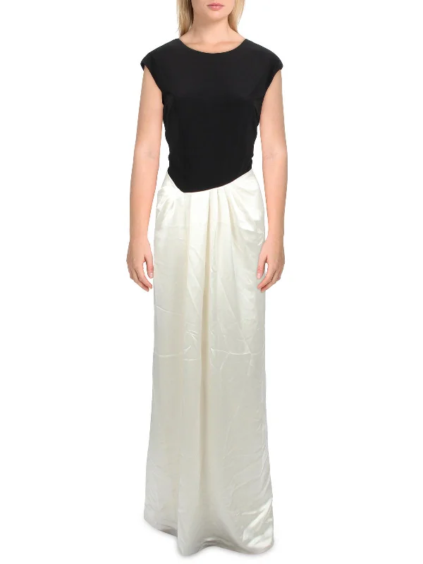 Womens Two Tone Maxi Evening Dress